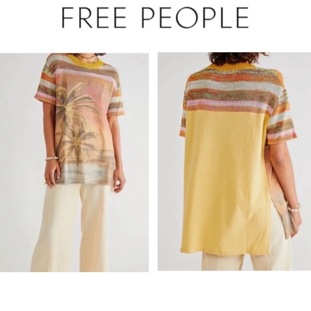Free People Ibiza Knit Sweater Tee